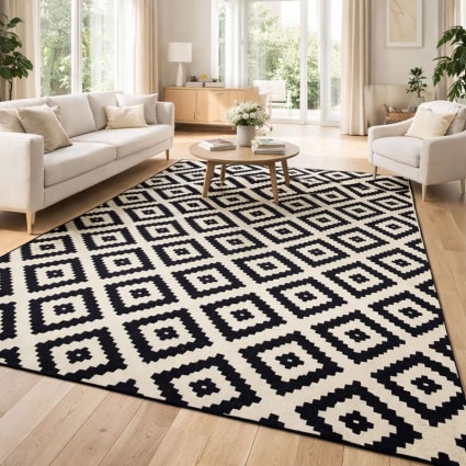 Tapis moderne coloré lavable en machine à motif graphique géométrique antidérapant pour salon, dortoir, décoration 160 x 230 cm