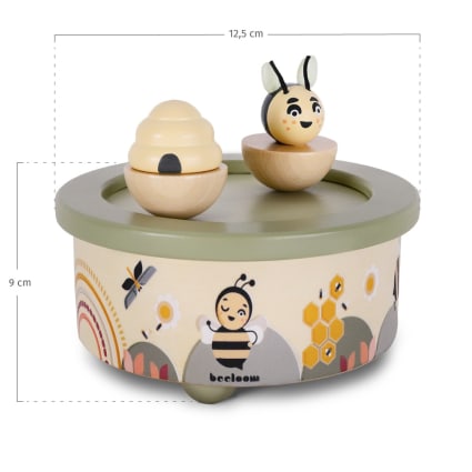 Spieluhr für Kinder aus naturbelassenem Holz mehrfarbig Maisons