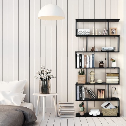 Étagère Échelle 6 Niveaux Style Bibliothèque – 80×23×192 Cm, Design Moderne Noir, Multifonction Maison & Jardin