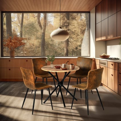 Comodino Kartell Tavolo Da Pranzo Rotondo In Stile Scandinavo In Legno Nero E Faggio Martha M23019737 Tavolo Rotondo - 12