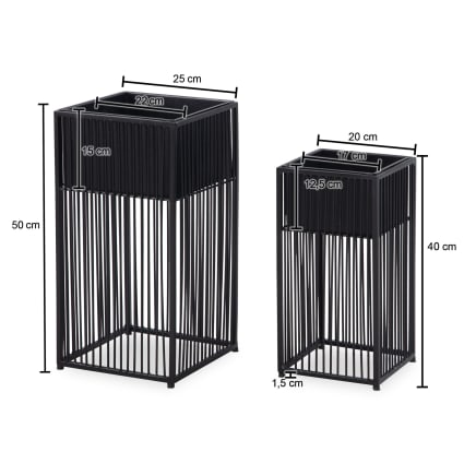 Vasi Fiori XXL 2friends - Set 2 Pezzi 50cm Antracite Per Esterni Con Sottovaso