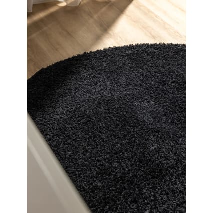 Tappeto Rotondo Da Biliardo - 80x80 Cm, Nero, Lavabile, Antiscivolo, Per Soggiorno O Camera Bambini