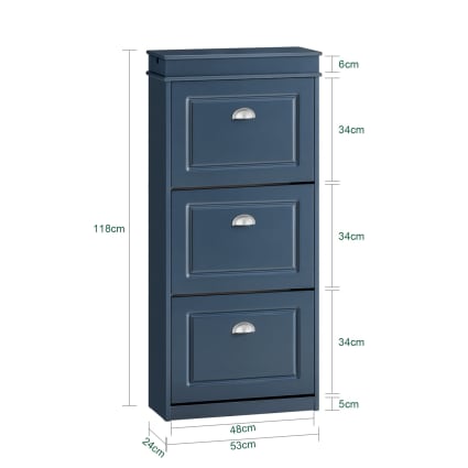 Armadio scarpiera slim con 3 ripiani a ribalta, alta 108 cm. Scarpiere salvaspaz
