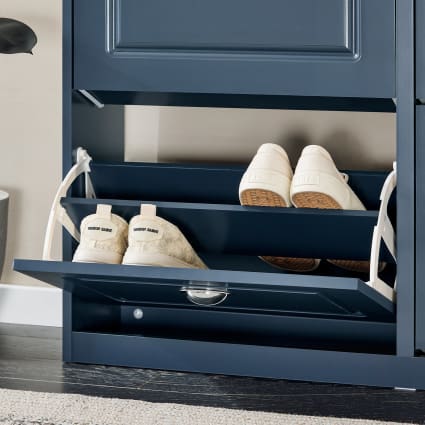 Schuhkipper Schuhschrank mit 4 Klappen MDF(E1) Blau