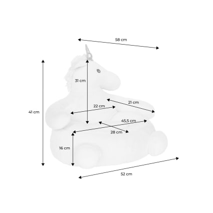 Poltrona unicorno per bambini, rosa bianco Lulu Maisons du Monde