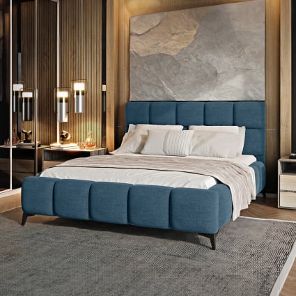 Letto con contenitore con base in legno blu 160x200 Mira Maisons