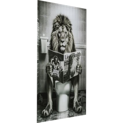 Pixxprint WTD - Quadro Da Parete In Vetro Vero 70x100 Cm, Leone, Stampa UV Sul Retro, Con Sospensione E Distanziatori, Made In Germany
