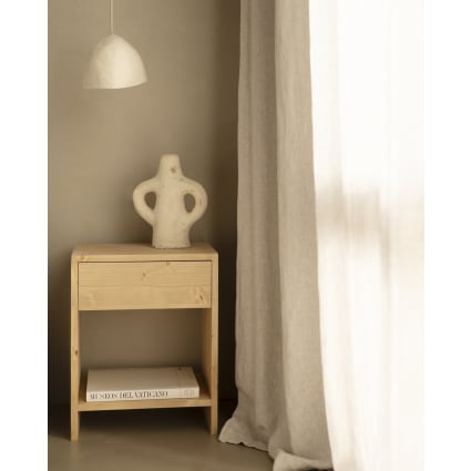 Set 2 Tavolini Alti E Stretti Rustici: Comodini In Stile Vintage, Marrone E Nero, Per Soggiorno E Camera Da Letto