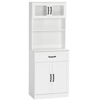 Buffet Cuisine TIMORWTF 120x30x80 Cm - 4 Portes, étagères Réglables, Blanc, Rangement Moderne Pour Salon Ou Salle à Manger - 11