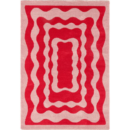 Tapis vintage style année 70 Rouge 120x160 Groovy | Maisons du Monde