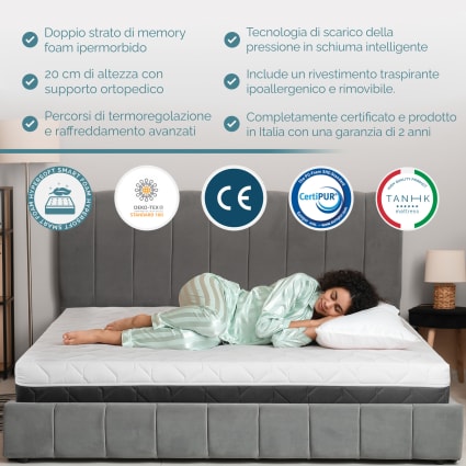 Memory Foam Divano Letto Con Materasso Da 20 Cm Materasso