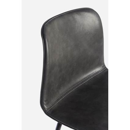 Set di sgabelli in similpelle antracite e gambe in acciaio nero
