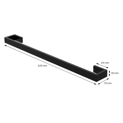 Porta Asciugamani Diritto Da Muro L 35 Cm In Alluminio Nero Sky - 5