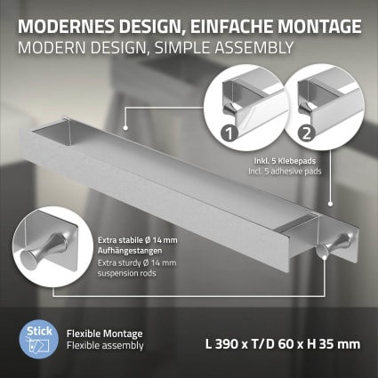 Portarotoli Per Cucina OETAMS Portarotolo Cucina, Portarotoli Cucina Sottopensile Autoadesivo Portarotoli Per Rotoli Cucina - Foto 13