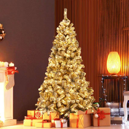 Sapin De Noël Artificiel Avec Neige, 210 Cm, 1206 Branches En
