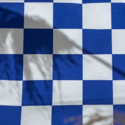 Tischdecke, blau und weiß kariert Marshall