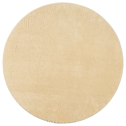 Teppich, waschbar und Anti-Rutsch, Uni-Farben, Gold, 120 cm, Rund Relax