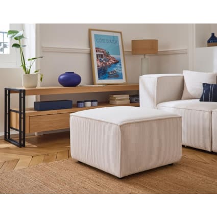vente unique Pouf inclinable velours côtelé bleu canard - DALTON Outlet en ligne vente unique Pouf inclinable velours côtelé bleu canard - DALTON Outlet en ligne