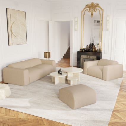 LiveDeco Fodera Per Pouf A Pera BiG52 XL In Velluto A Coste Beige – Solo Rivestimento