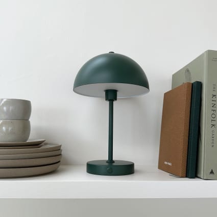 Tischleuchte aus Metall h 30 cm d 20 cm, dunkelgrün Stockholm