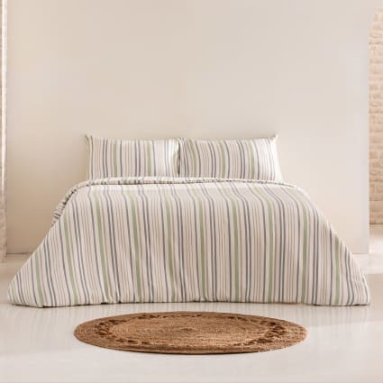 Funda nórdica jacquard algodón rayas anchas 240x220 cm Brisa