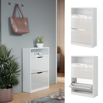 Vicco Armoire à chaussures Blanc 104x65.5cm