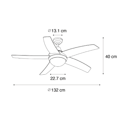 Ventilateur De Plafond Avec Lumière LED Et Télécommande - 3 Vitesses, 3 Couleurs D'éclairage, Pour Salon Et Cuisine