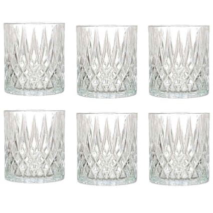 Set de 6 verres à whisky avec motifs embossés losanges 33cl | Maisons du Monde