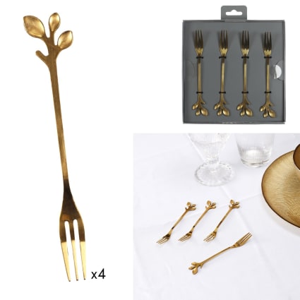 Lot De 4 Fourchettes En Bois 19,5 Cm – Naturelles, Écologiques & Douces Pour Dessert, Cuisine & Camping