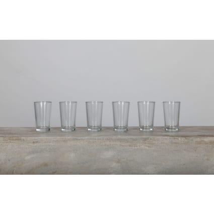 Lot de 6 verres à eau en verre soufflé artisanal vert