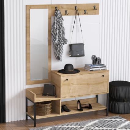 Mueble recibidor con perchero y zapatero Dragor Maisons du Monde