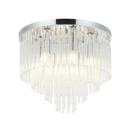 Plafonnier en verre Transparent et chromé 42 cm Sandrilla | Maisons du Monde