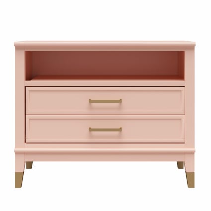 Nachttisch mit 1 Schublade in Holzoptik, rosa Westerleigh