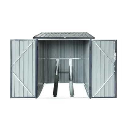 Abri à vélo, rangement vélos, gris en acier galvanisé Nave