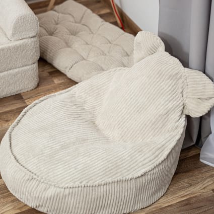 Pouf Poire Pour Enfants - 80x59x51,5 Cm - Polyester Doux, Léger (5 Kg) - Housse Amovible - Pour Chambre, Salon, Coin Lecture