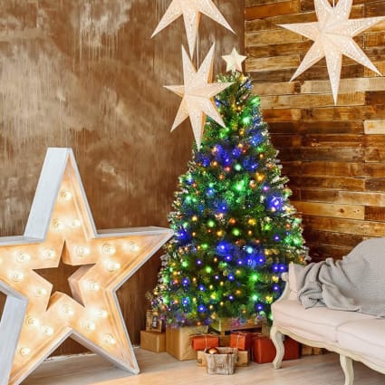 Künstlicher Weihnachtsbaum aus PVC 210 cm, dunkelgrün
