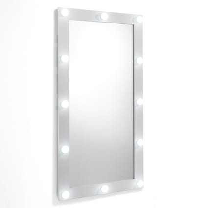 Specchio led 100x75 cm luce fredda con cornice decorata retroilluminato e accensione touch