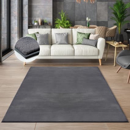 Tapis à Poils Courts Moderne Gris 80x150 Cm - Motif Abstrait 3D, En Polypropylène | Pour Salon, Chambre, Salle à Manger, Compatible Chauffage Au Sol