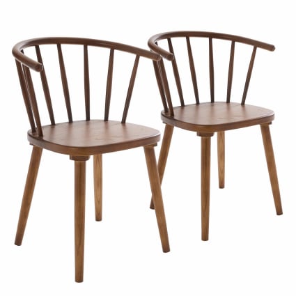 Set 2 Sedie Legno Olmo Marrone Eleganti e Resistenti