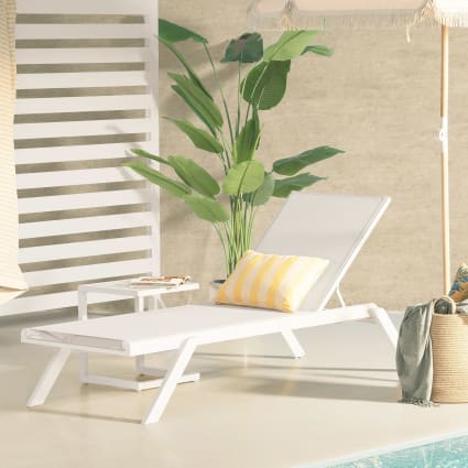 Pack lettini da giardino in alluminio bianco Santa monica