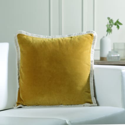 Fodera per cuscino cotone 50x50 limone giallo FLOWER POWER | Maisons du