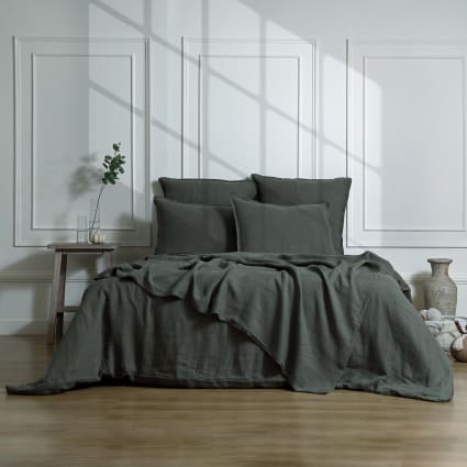 Jeté De Lit 230x250 Cm + 2 Taies – 100% Polyester – Vert Moderne Motifs Géométriques