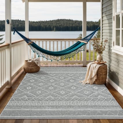 Moderner In-/Outdoor Teppich, Grau, 240 x 340 cm Calgary
