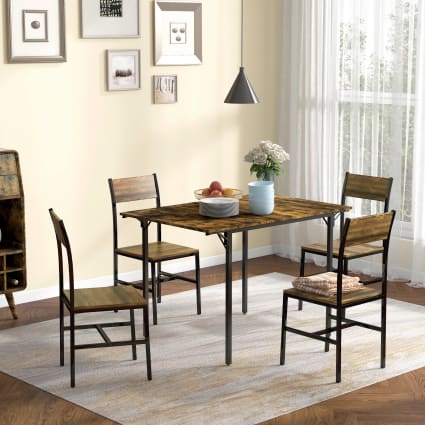 Table à Manger Ronde 70 Cm - Style Moderne - Plateau Bois Massif - Pied Acier - Pour 2 à 4 Personnes - Idéale Petit Espace - 3