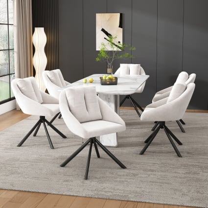 Ya-Home Lot de 2 chaises de salle à manger en rotin avec pieds en bois pour salle à manger, beige