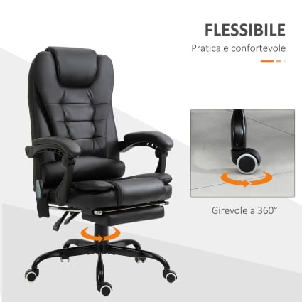 BAKAJI Poltrona Massaggiante 2 Motori Massaggio Reclinabile Manuale In - 8