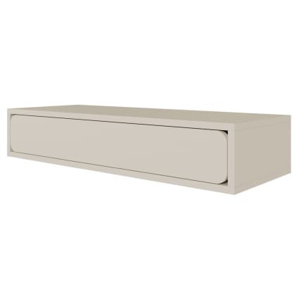 Hängekonsole mit Schublade in Greige, 90 cm Wuwu