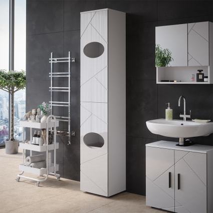 Salle de bain HEMNES : vasque, meuble bas, armoire