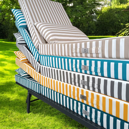 Coussin Transat Lounge Rocking Chair - Matelas Épais Patio Jardin 48x122cm - Doux Respirant Avec Attaches Antidérapantes