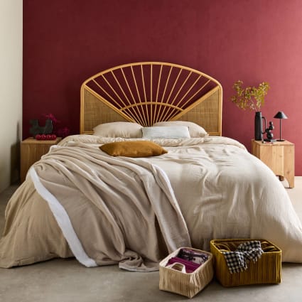 Élégante tête de lit Naïra style bohème en rotin 140 cm – Rendez-Vous Déco
